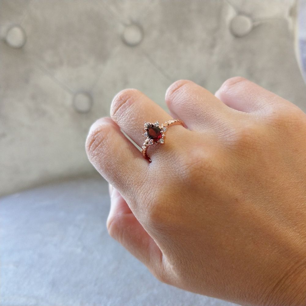 💎NEW💎 NATURAL GARNET 925 SS RING - Picture 8 of 12